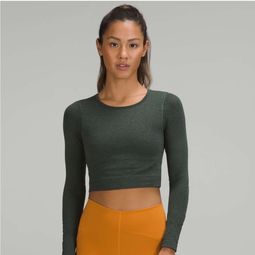 Green Lululemon Ebb to street long sleeve Top